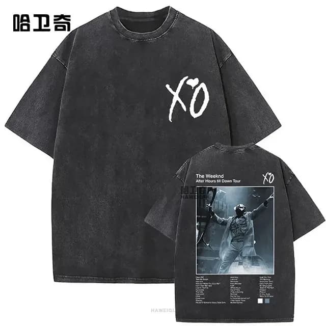 더 위켄드 애프터 아워스 틸 던 투어 XO 워싱 반팔 티셔츠 상세 1