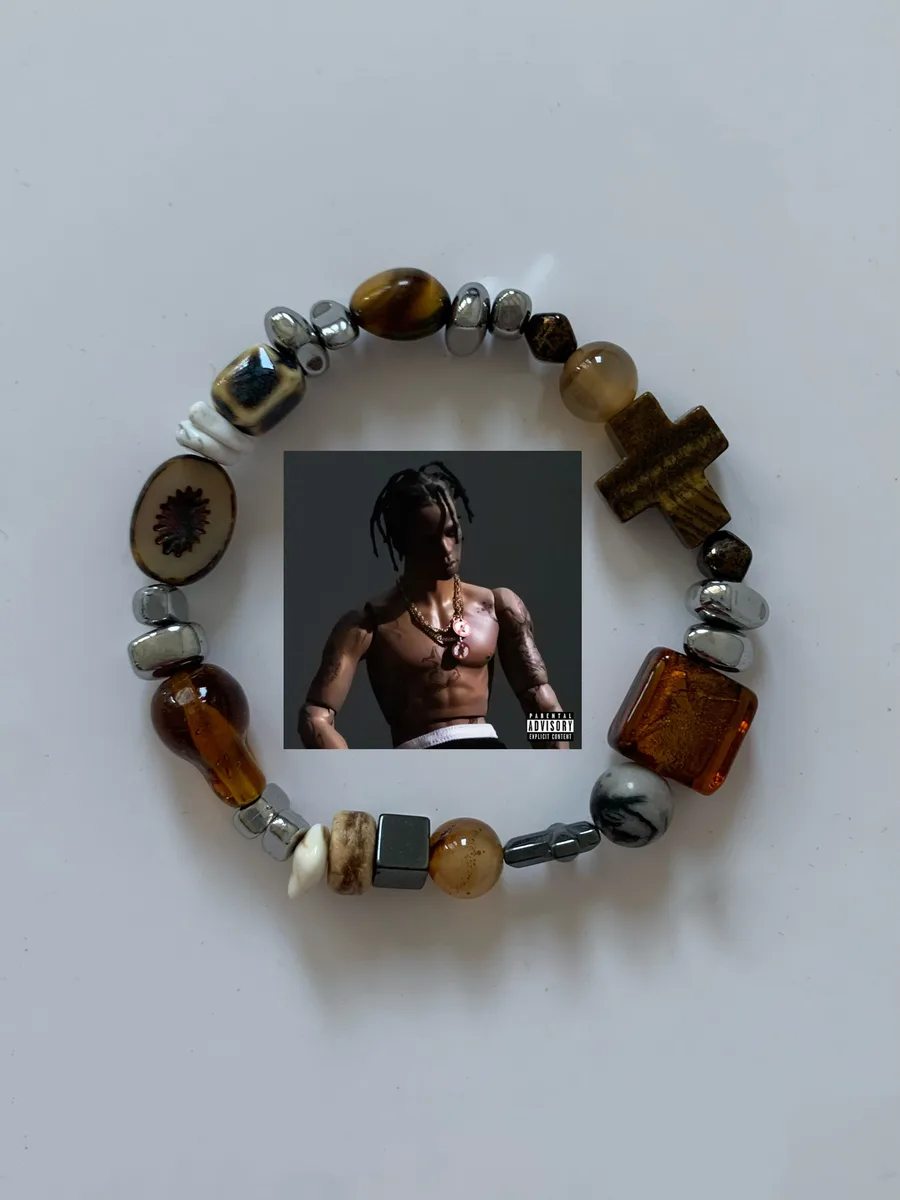 트래비스 스캇 로데오 커버 브라운 비즈 팔찌 3