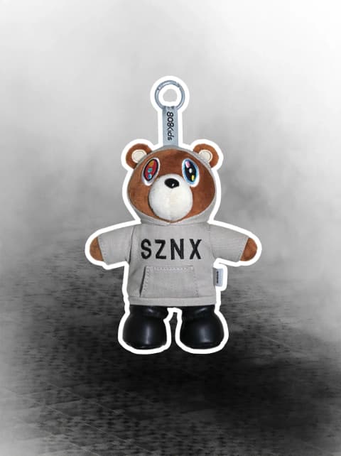 칸예 웨스트 YE 라이브 인 상하이 SZNX 후디 드롭아웃 베어 키링