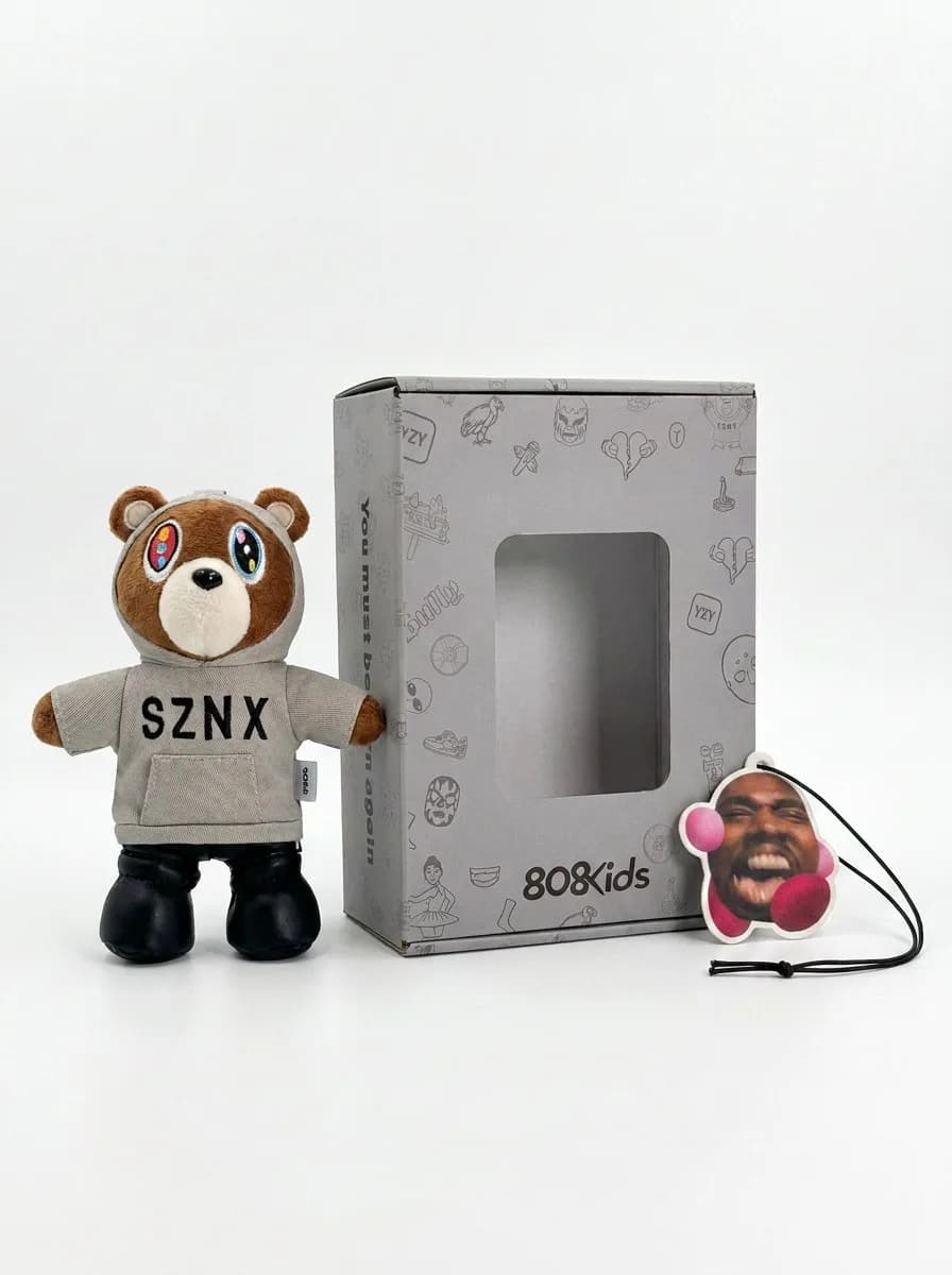 칸예 웨스트 YE 라이브 인 상하이 SZNX 후디 드롭아웃 베어 키링 7