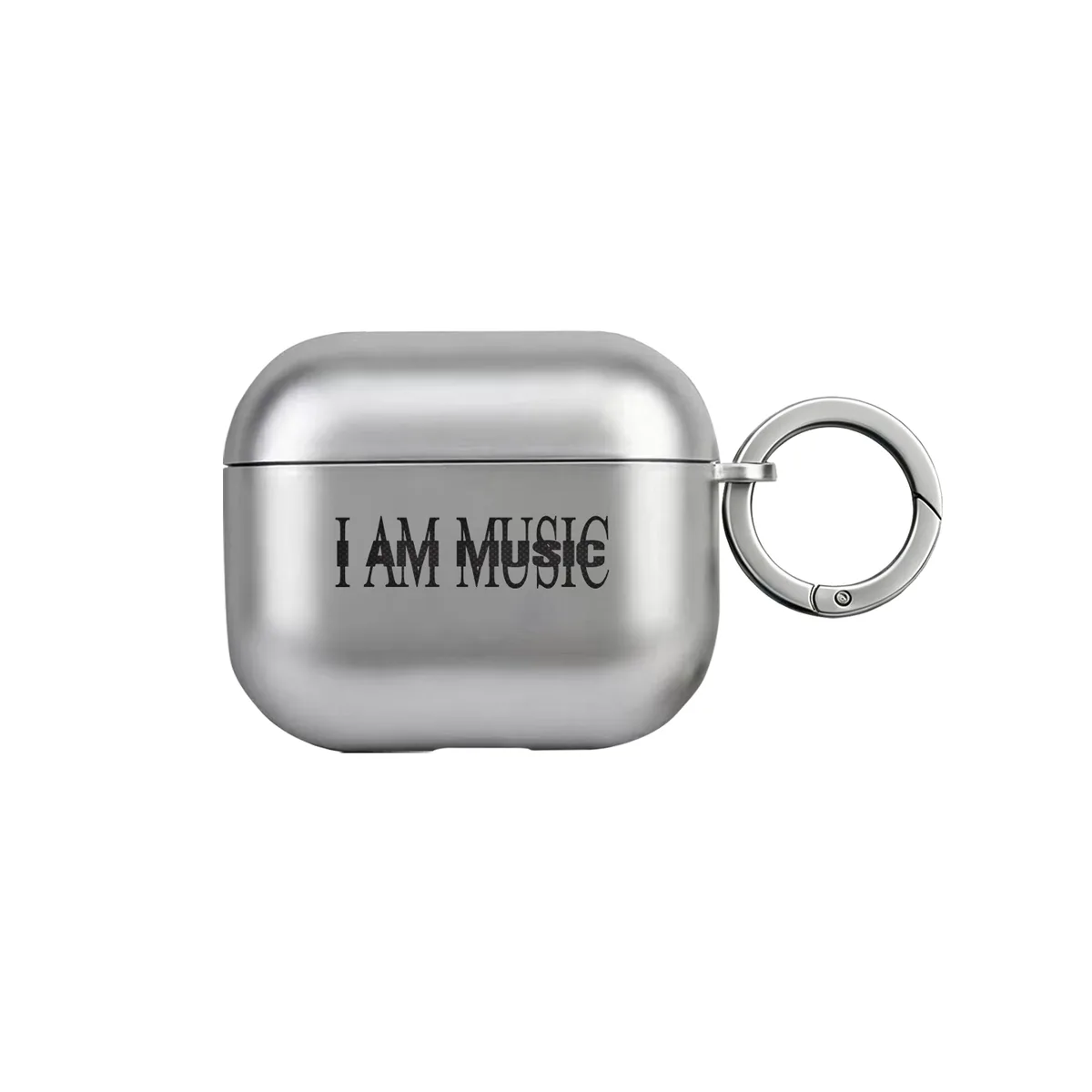 플레이보이 카티 I AM MUSIC 로고 무광 실버 에어팟 케이스 3