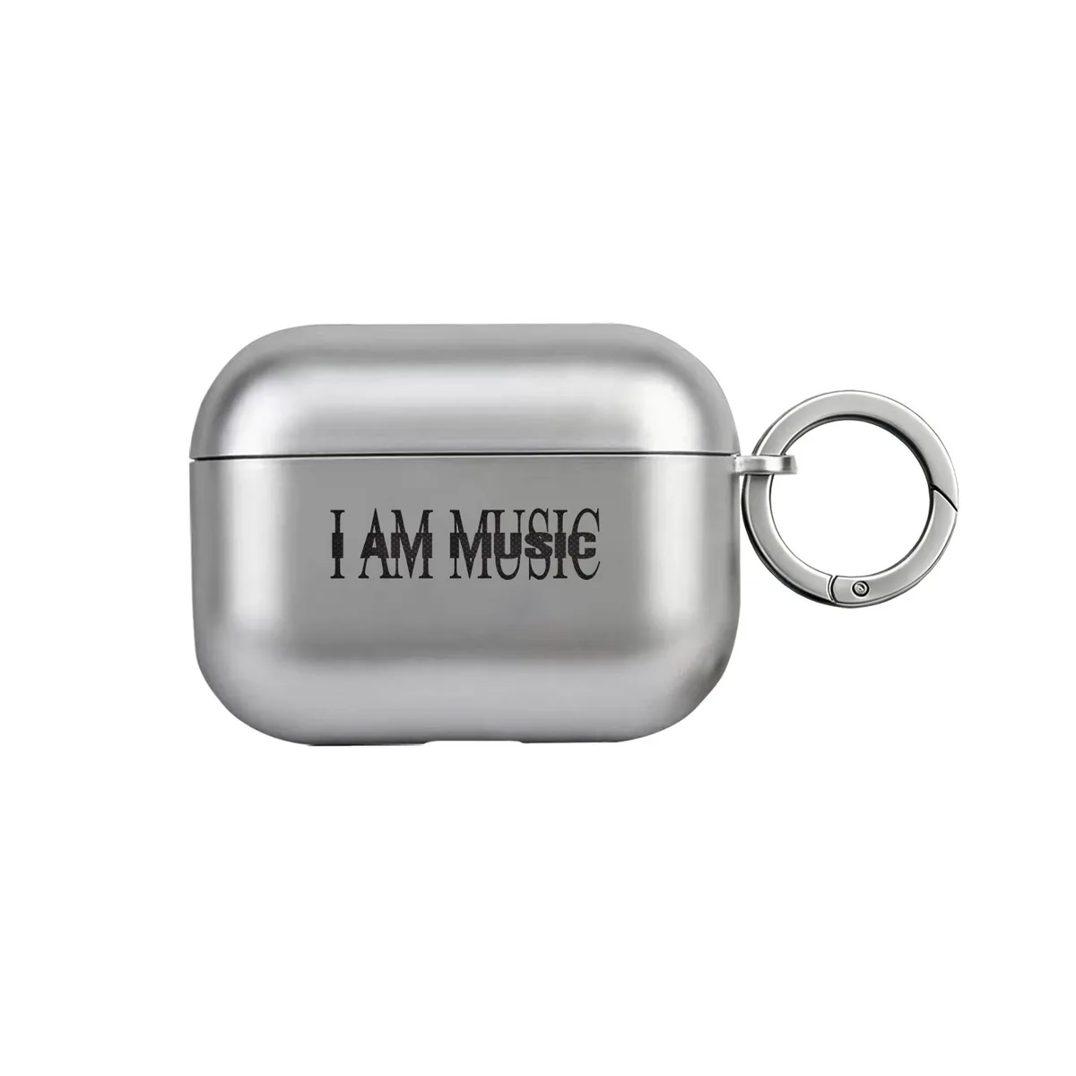 플레이보이 카티 I AM MUSIC 로고 무광 실버 에어팟 케이스 상세 1