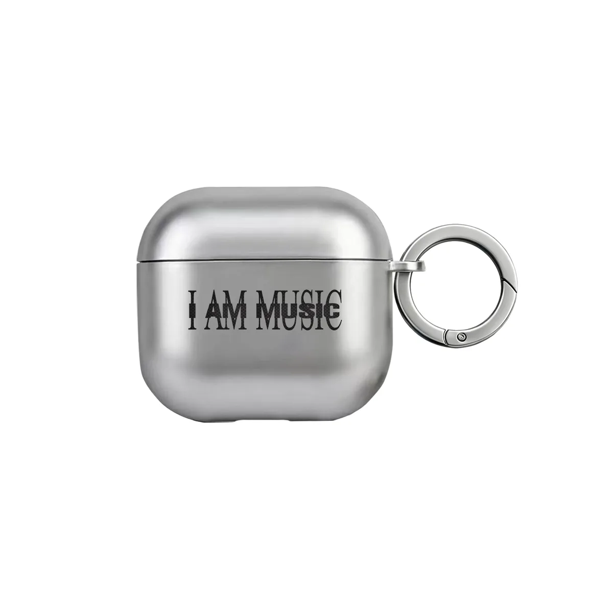 플레이보이 카티 I AM MUSIC 로고 무광 실버 에어팟 케이스 상세 2