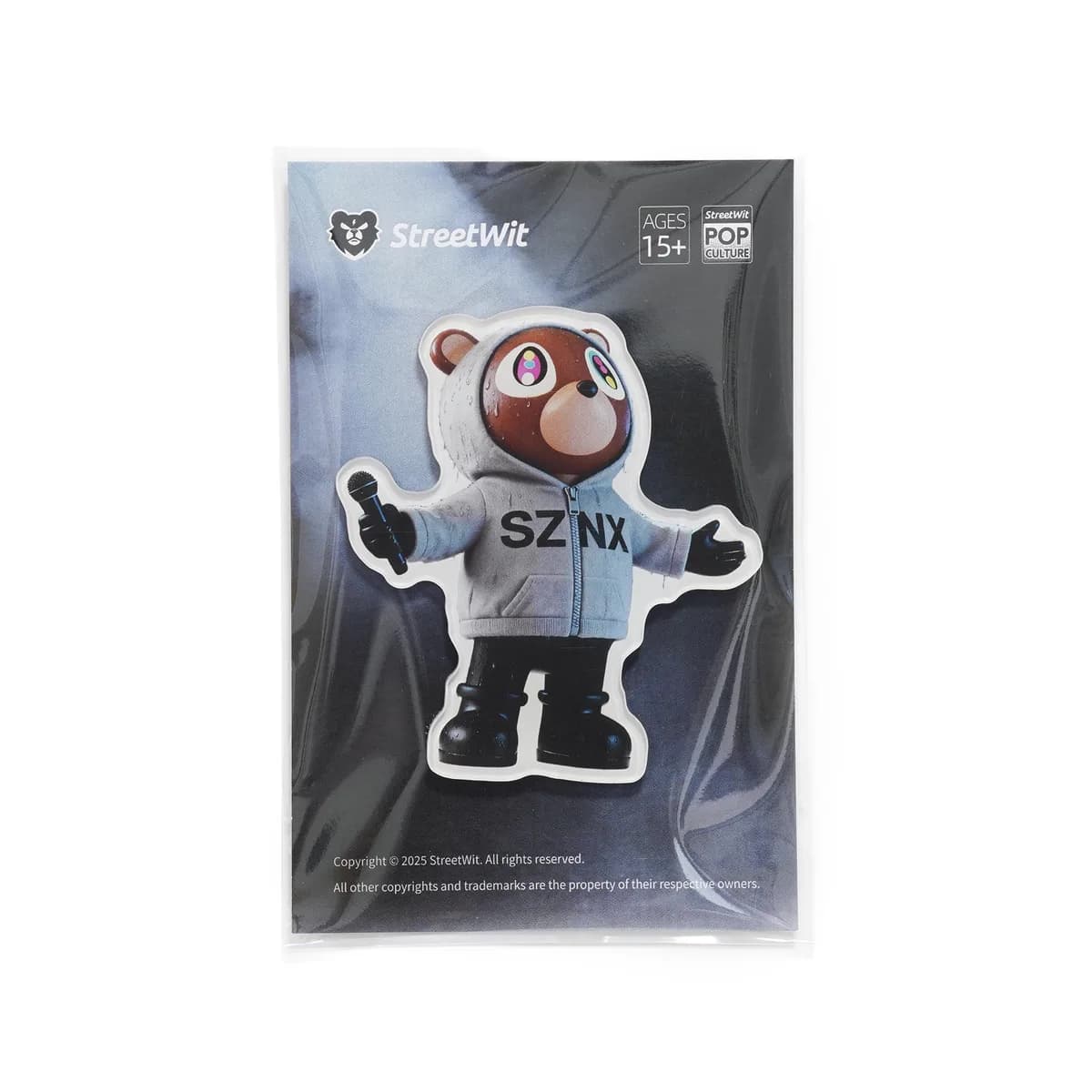 칸예 웨스트 상하이 공연 SZNX 드롭아웃 베어 냉장고 자석 (7cm) 상세 2