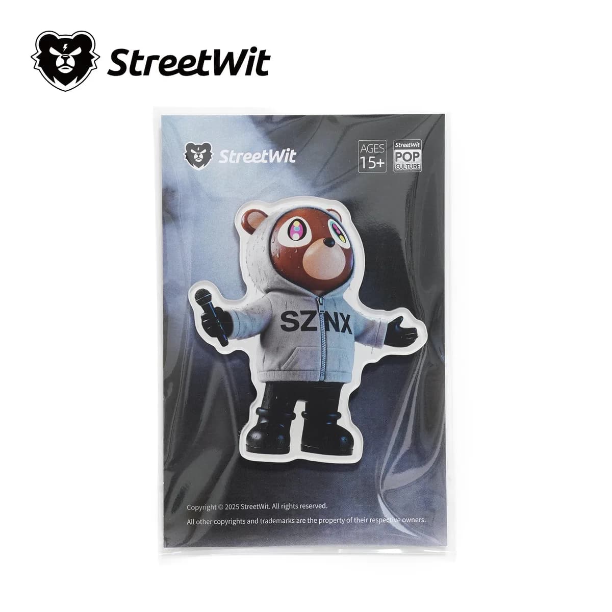 칸예 웨스트 상하이 공연 SZNX 드롭아웃 베어 냉장고 자석 (7cm) 상세 1