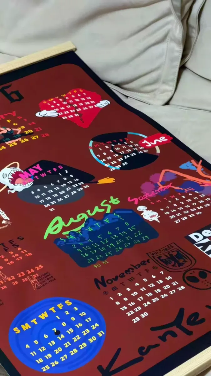 칸예 웨스트 2026 앨범 아트 캔버스 행잉 캘린더 상세 2