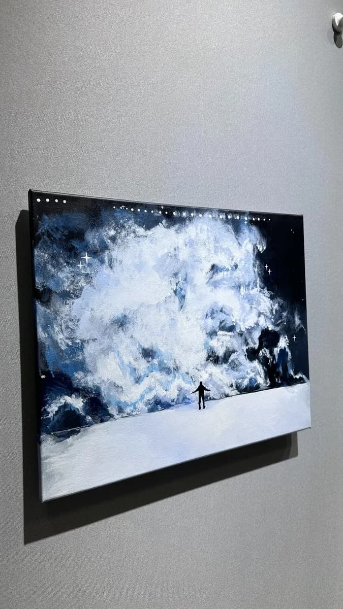 칸예 웨스트 상하이 공연 연기 무대 손그림 캔버스 상세 2