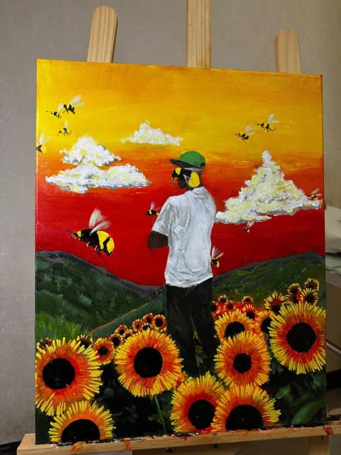 타일러 더 크리에이터 플라워 보이 커버 손그림 (40x50)
