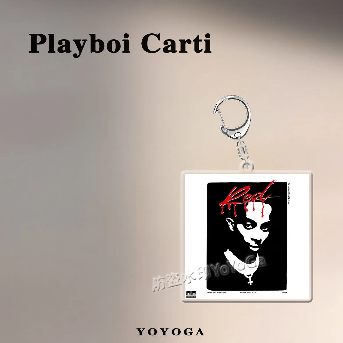 플레이보이 카티 홀 로타 레드 앨범 커버 양면 아크릴 키링 3