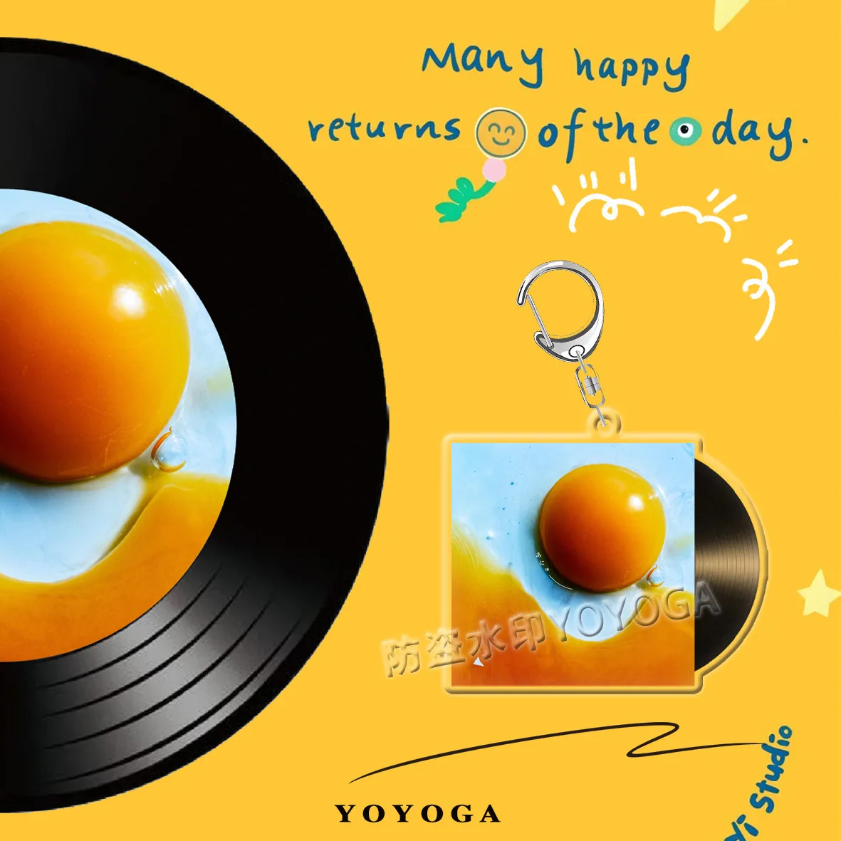 래드윔프스 노른자 커버 양면 아크릴 키링 (3종) 4