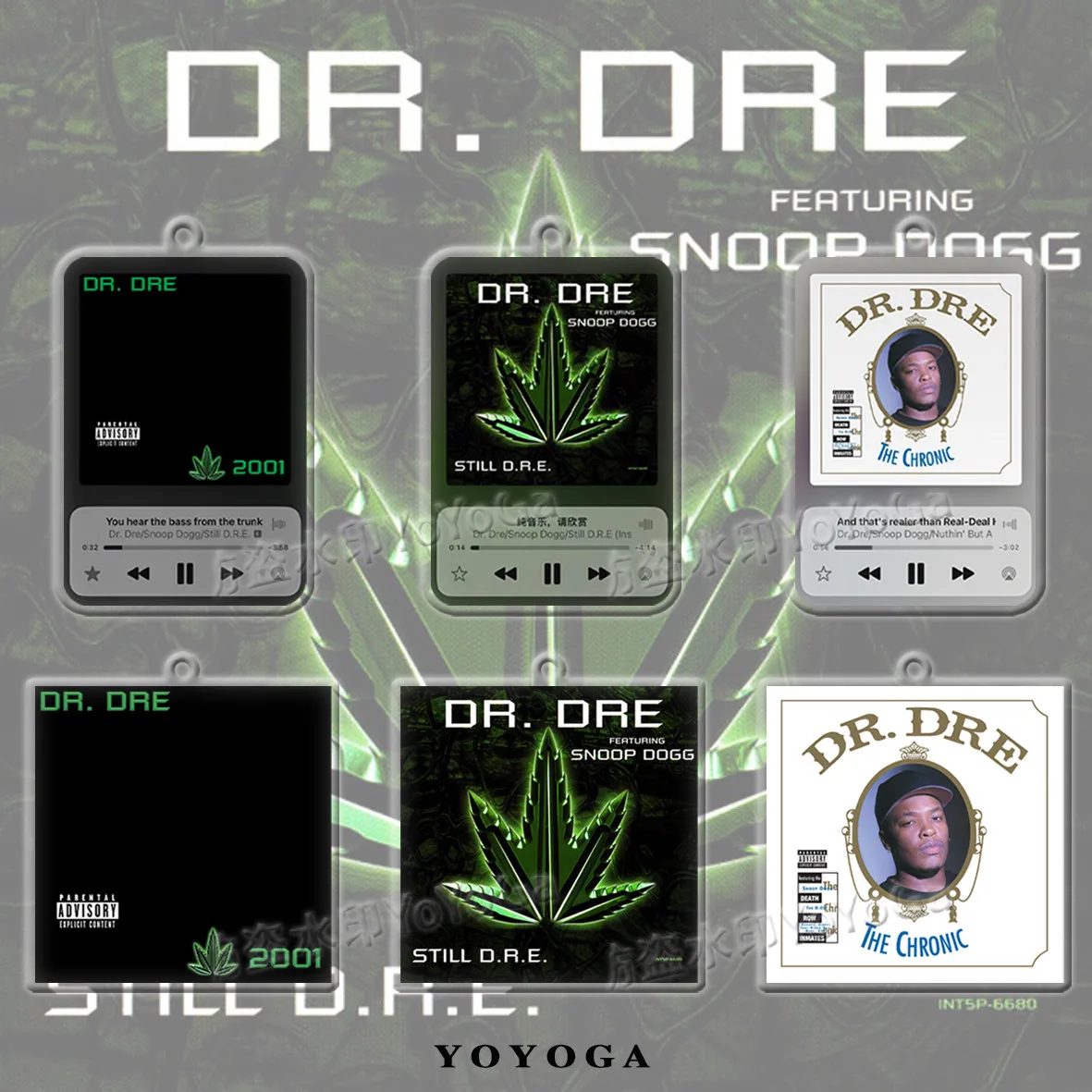 닥터 드레 더 크로닉 · 2001 · 스틸 D.R.E. 아크릴 키링 12