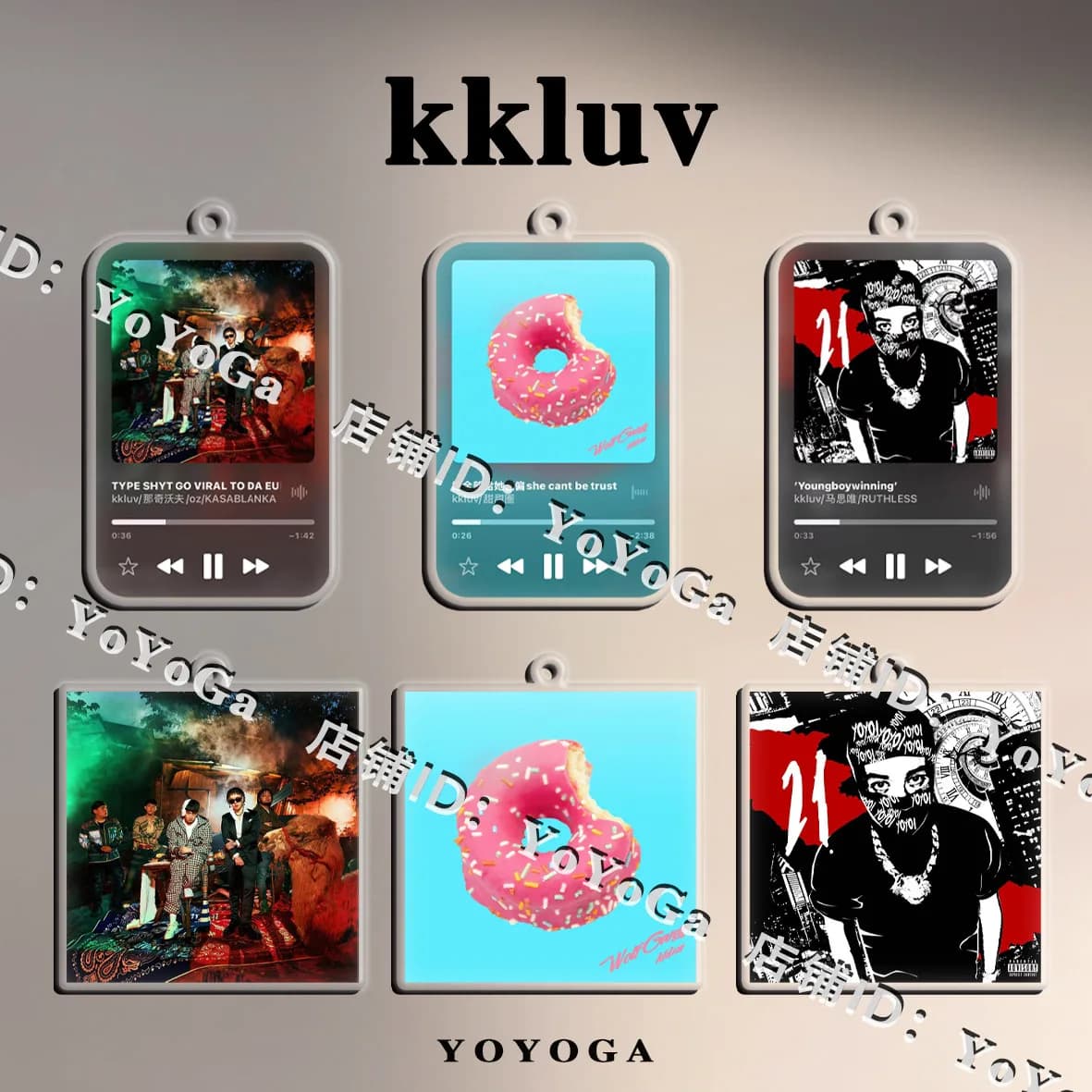 kkluv 카사블랑카 · 루슬리스 · 도넛 커버 양면 키링 상세 1