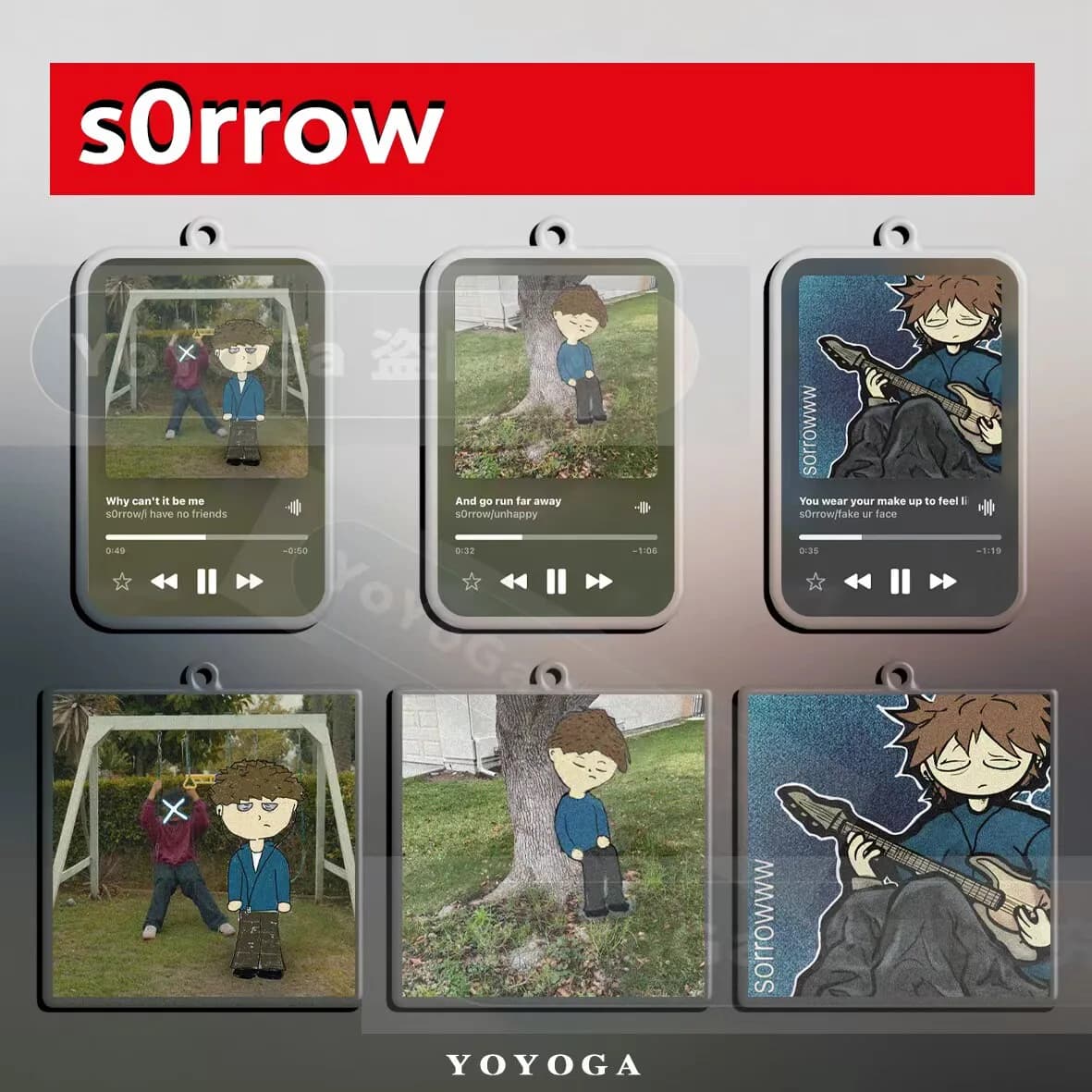 s0rrow 언해피 · 아이 해브 노 프렌즈 곡 아트 아크릴 키링 상세 1