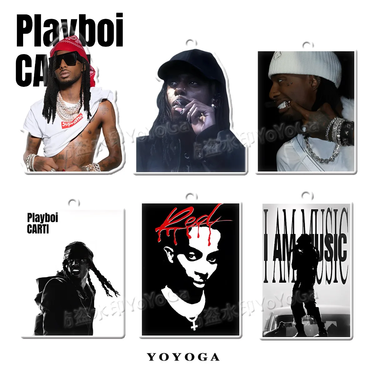 플레이보이 카티 홀 로타 레드 · 아이 엠 뮤직 사진 양면 아크릴 키링 (6종) 상세 1