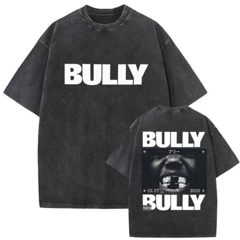 칸예 웨스트 BULLY 앨범 워싱 반팔 티셔츠 (차콜)